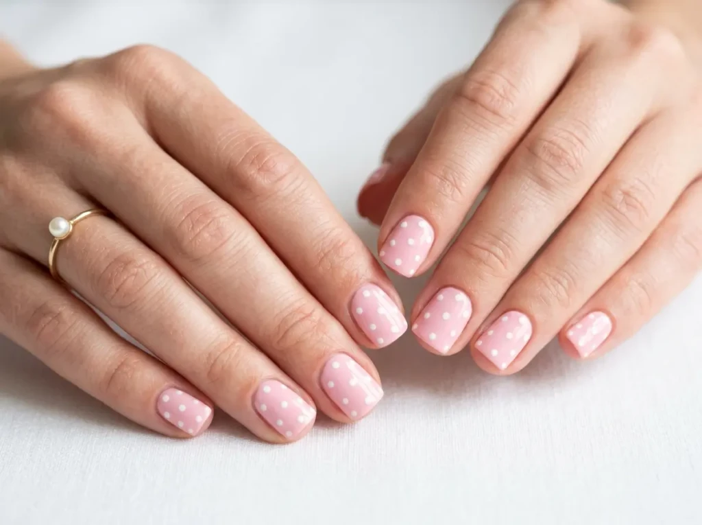 Classic White Polka Dots on Pink