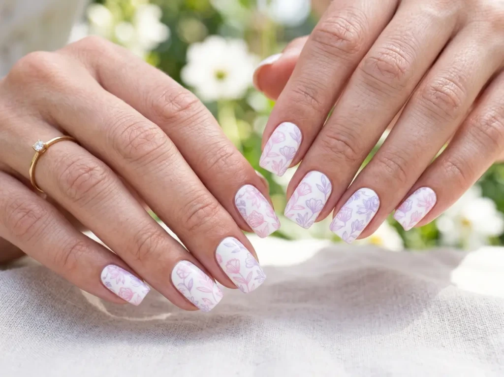 Floral Stamp Nails