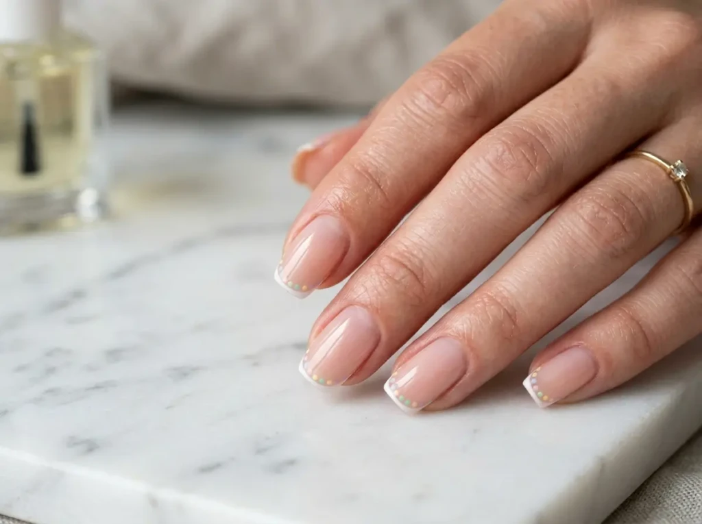 Micro French with Polka Dot Tips